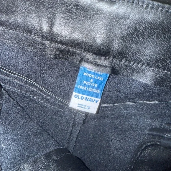 Old Navy Black Wide Leg Faux Leather Pants - Picture 3 of 3
